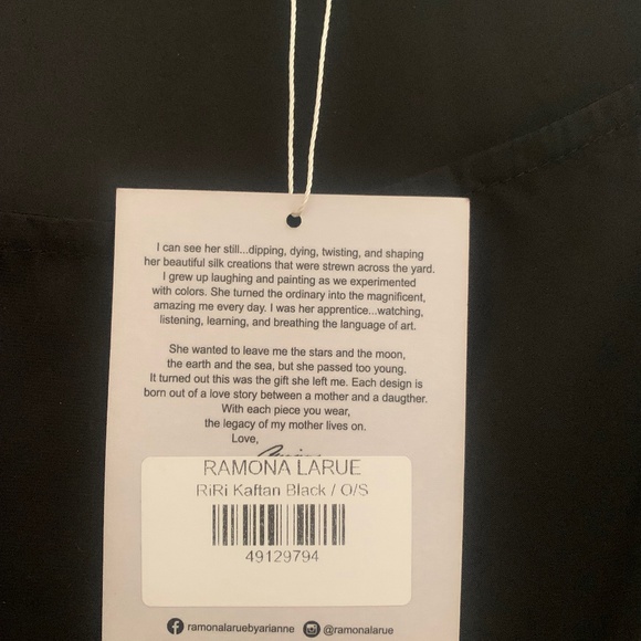 Ramona LaRue Riri black silk kaftan - Picture 7 of 9